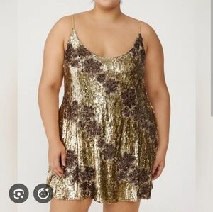 ARULA Gold Sequin Mini Dress